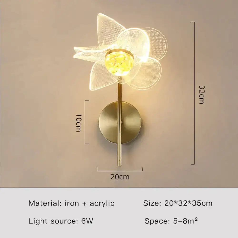 Gold Floral Wall Sconce