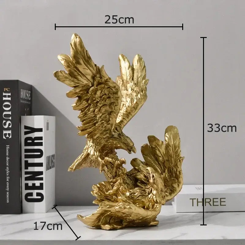Gold Eagle Resin Sculpture