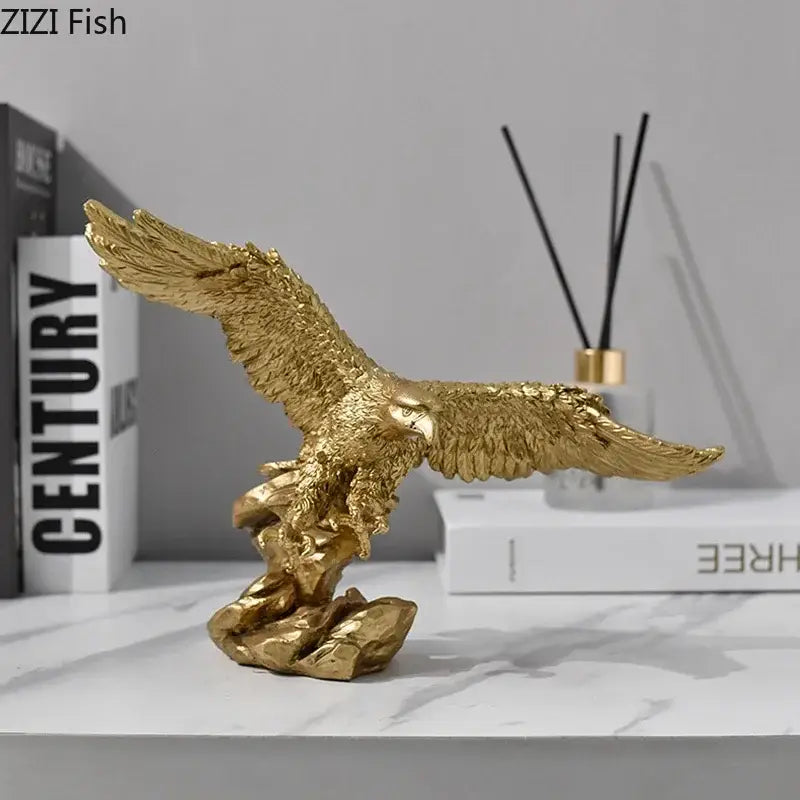 Gold Eagle Resin Sculpture