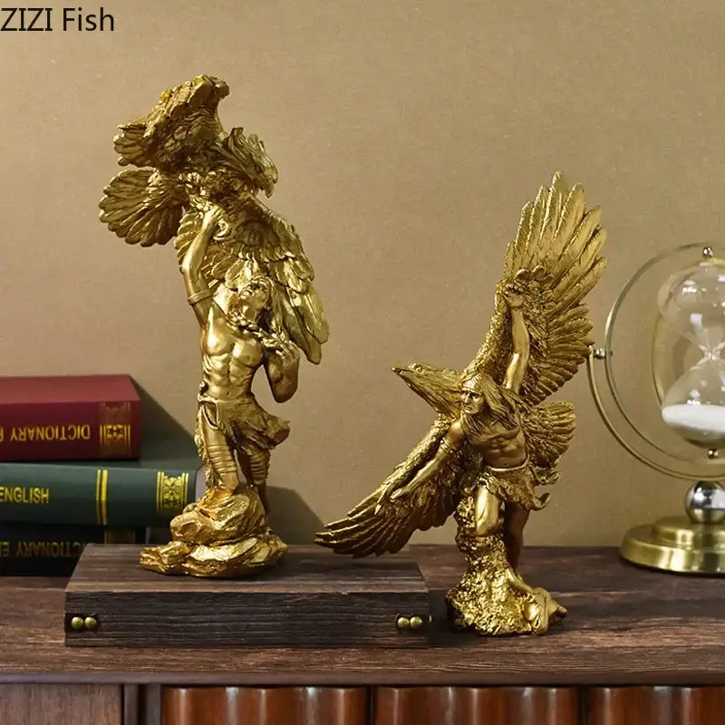 Gold Eagle Resin Sculpture