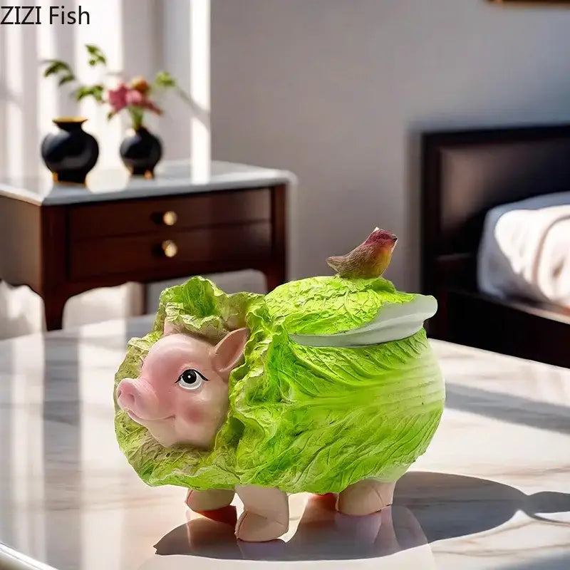 Green Cabbage Pig Ashtray