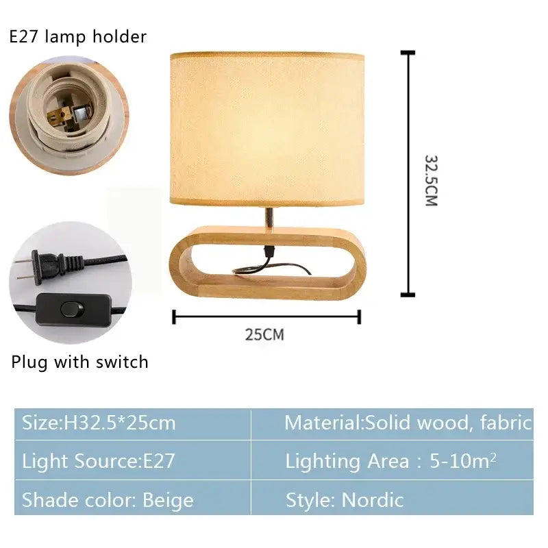 Wooden Nordic Table Lamp