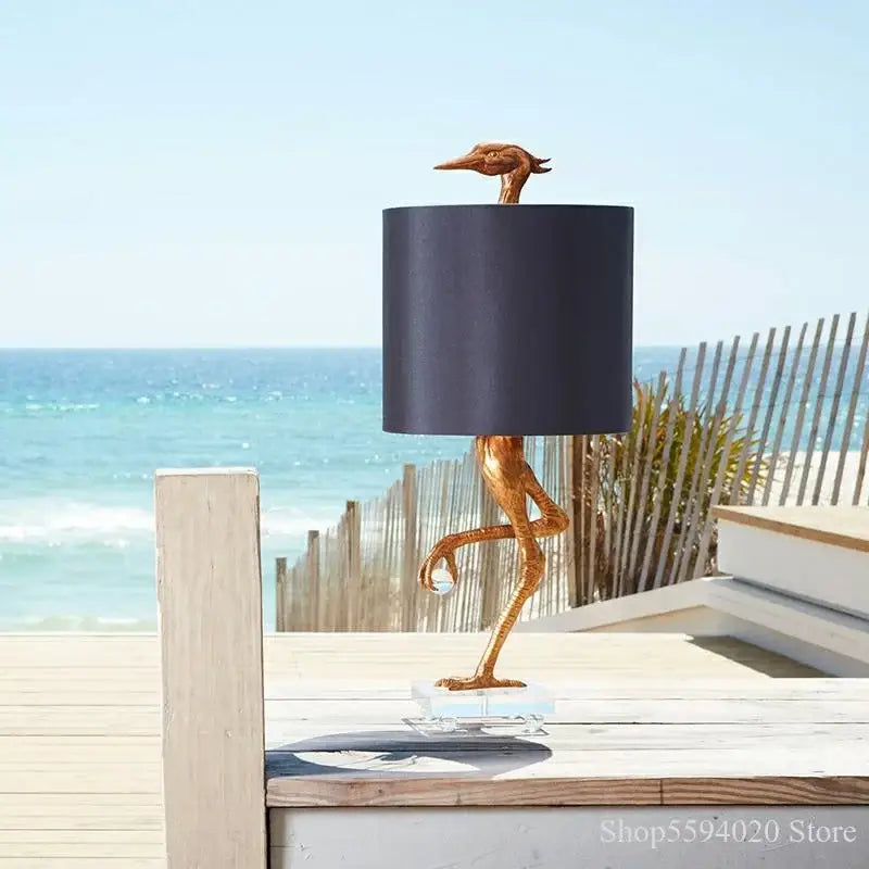 Gold Ostrich Table Lamp