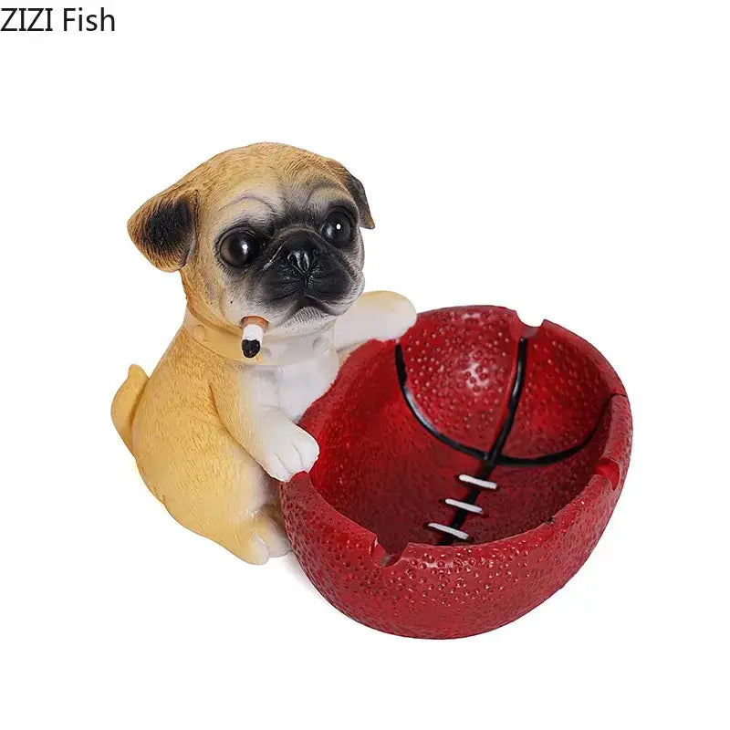 Resin Pug Ashtray Decor
