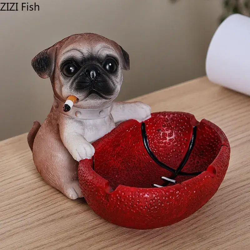 Resin Pug Ashtray Decor