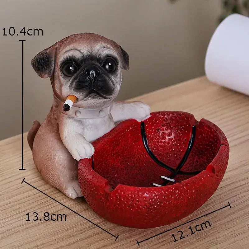 Resin Pug Ashtray Decor