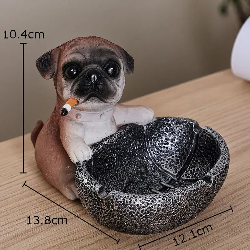 Resin Pug Ashtray Decor