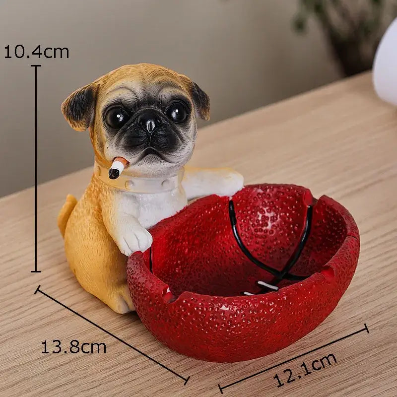 Resin Pug Ashtray Decor