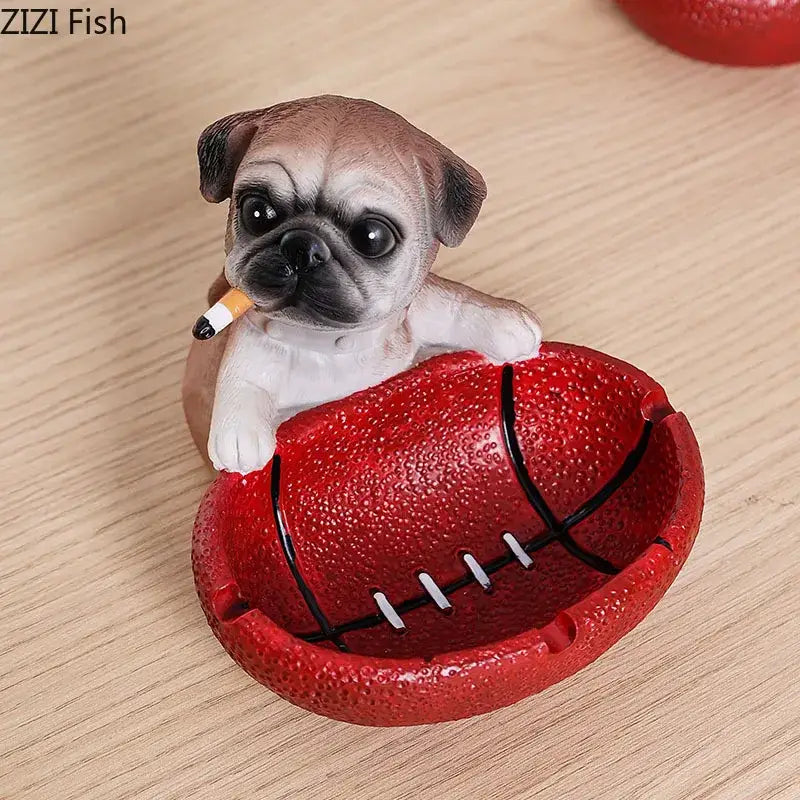 Resin Pug Ashtray Decor