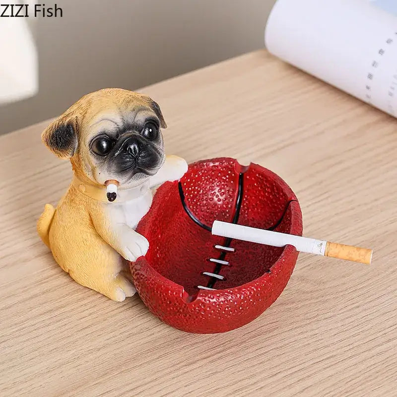Resin Pug Ashtray Decor