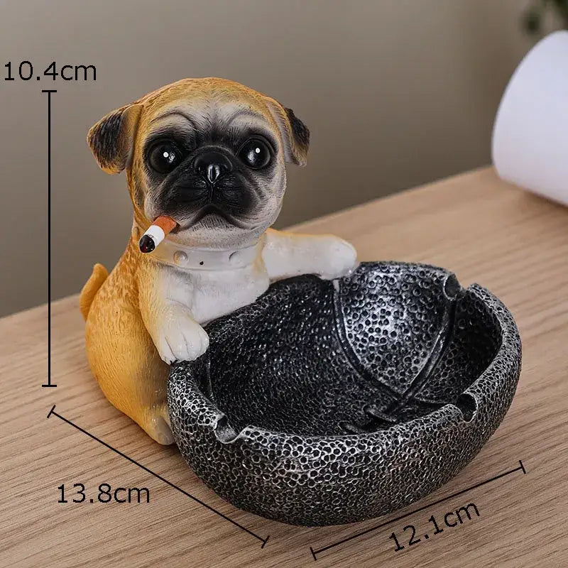 Resin Pug Ashtray Decor