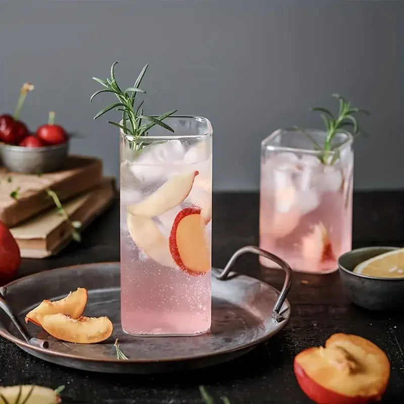 Square Glass Drink Cup