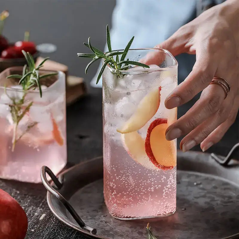 Square Glass Drink Cup