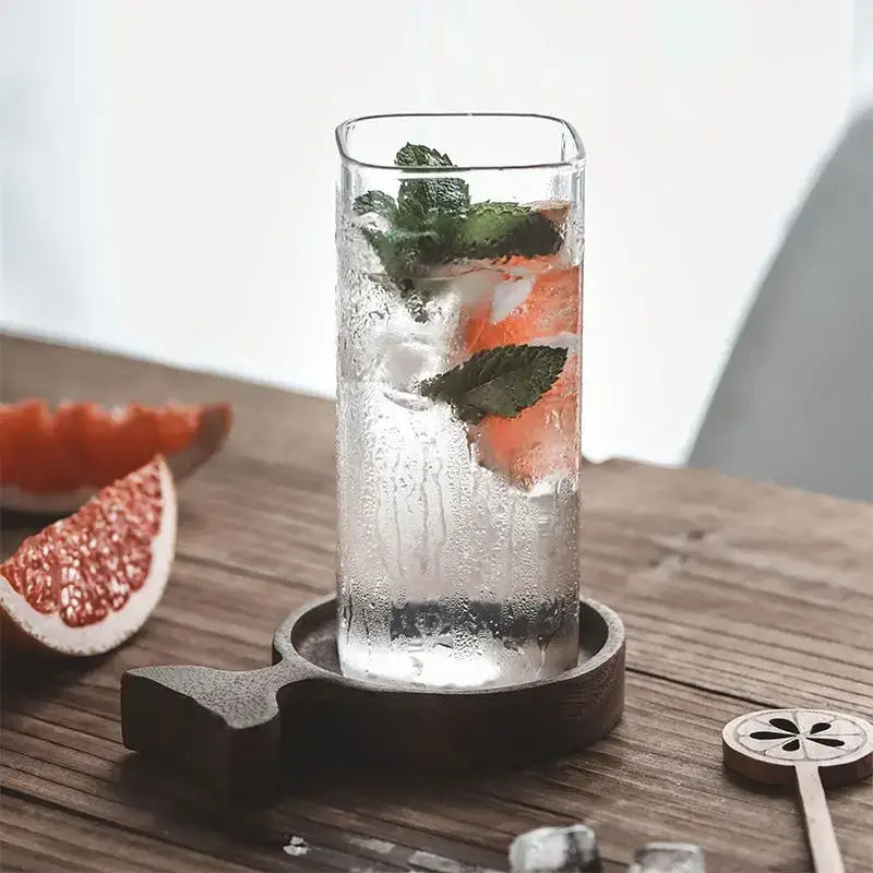Square Glass Drink Cup