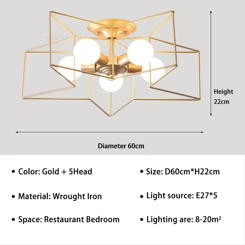 Gold Star LED Chandelier
