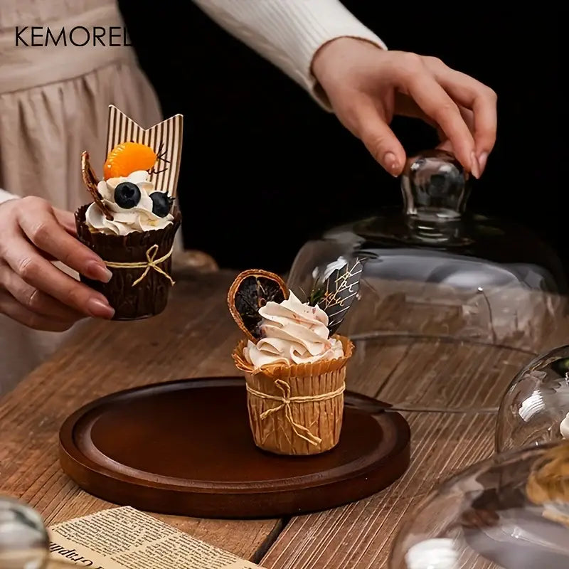 Wooden Glass Cake Box