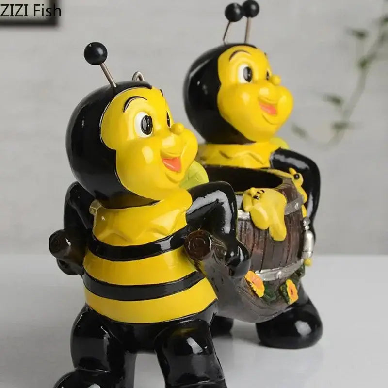 Yellow Black Bee Vase