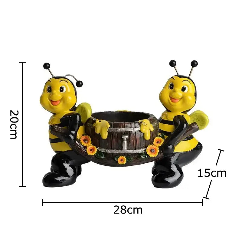 Yellow Black Bee Vase