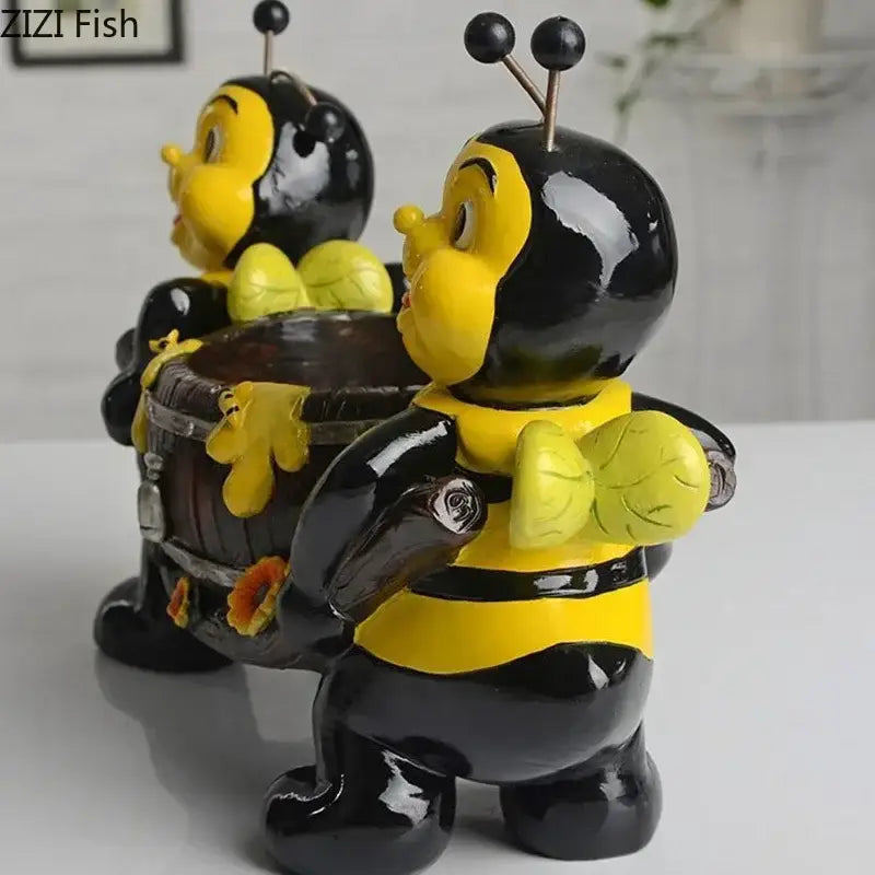 Yellow Black Bee Vase