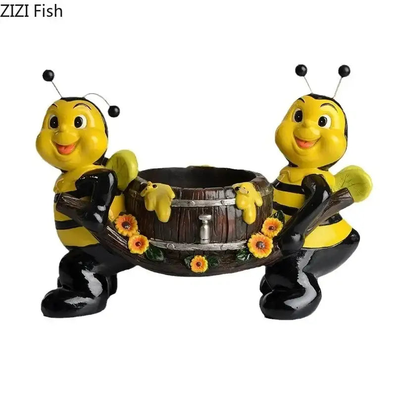 Yellow Black Bee Vase