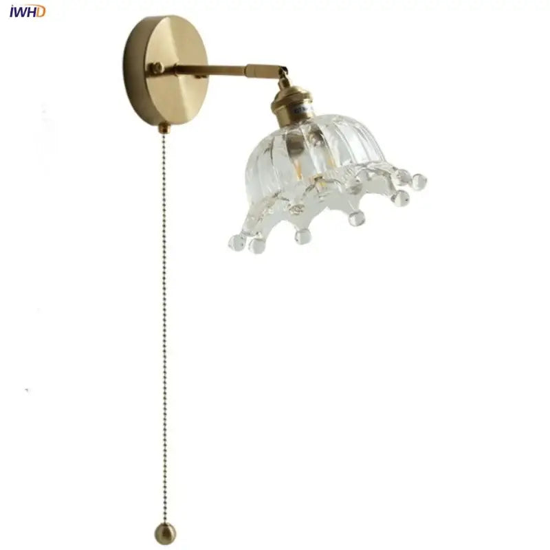 Glass Brass Wall Light