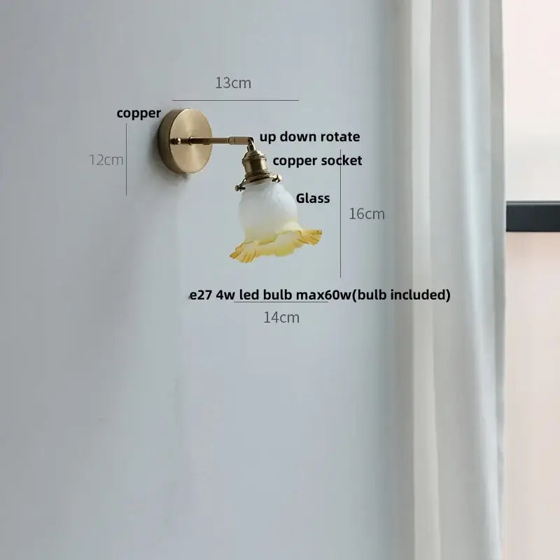 Glass Brass Wall Light