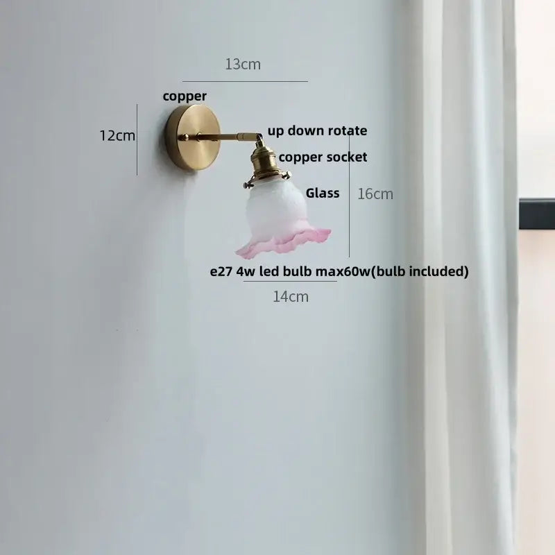 Glass Brass Wall Light
