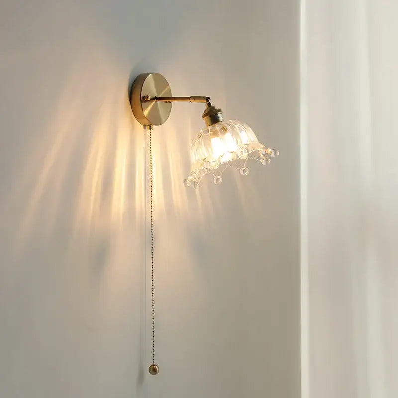 Glass Brass Wall Light