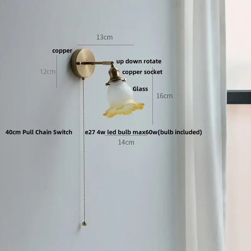 Glass Brass Wall Light