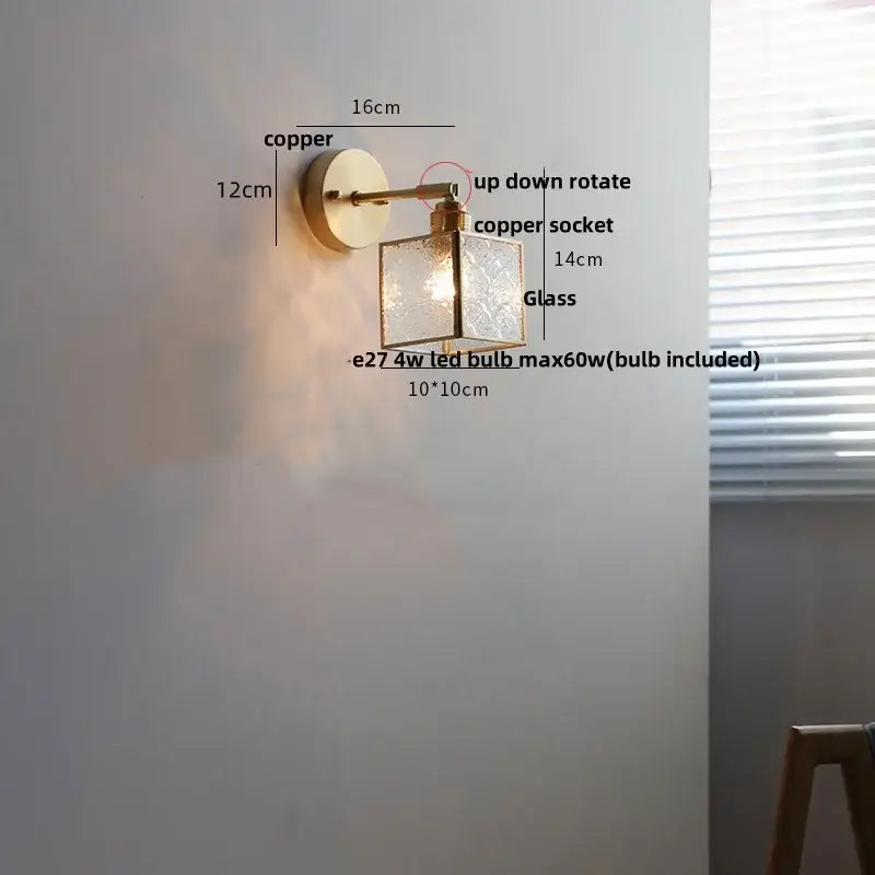 Glass Brass Wall Light