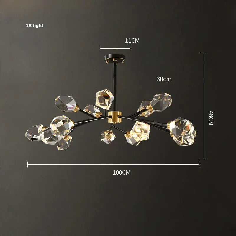 Copper Crystal 18-Light Dining Area Chandelier