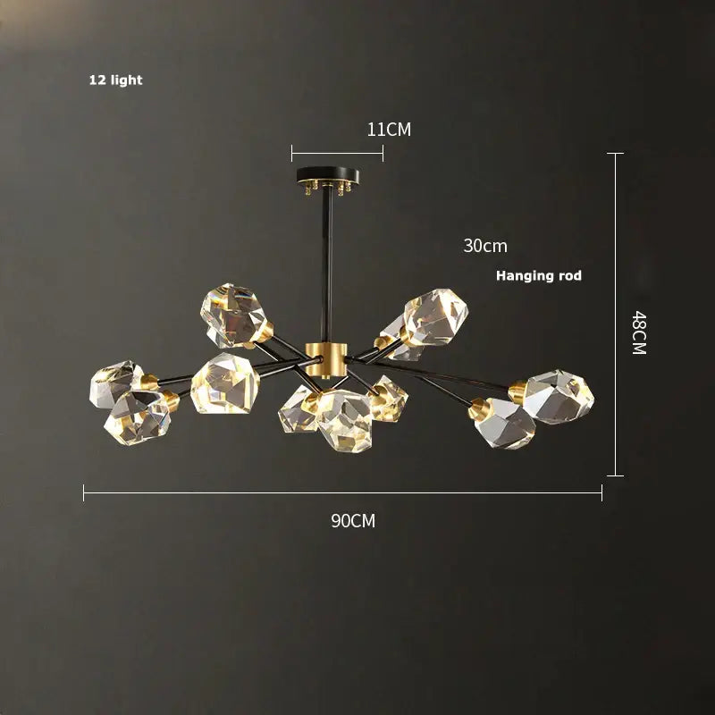 Copper Crystal 18-Light Dining Area Chandelier