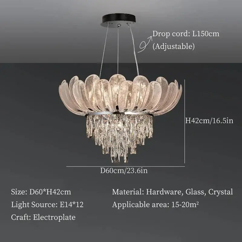 Glass Crown Chandelier
