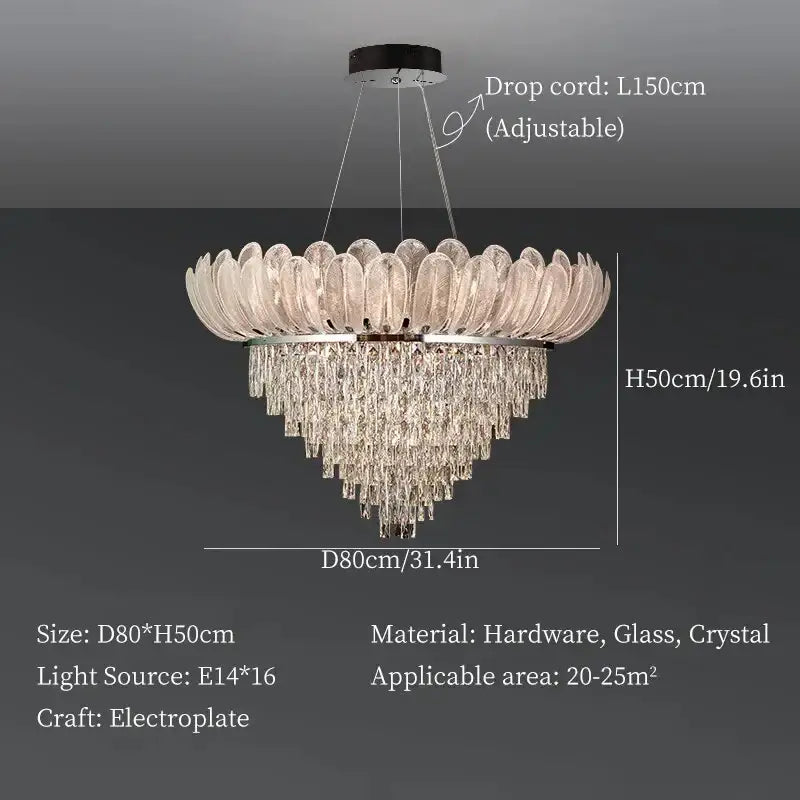 Glass Crown Chandelier