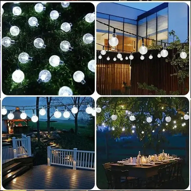 Warm Yellow Solar String Lights