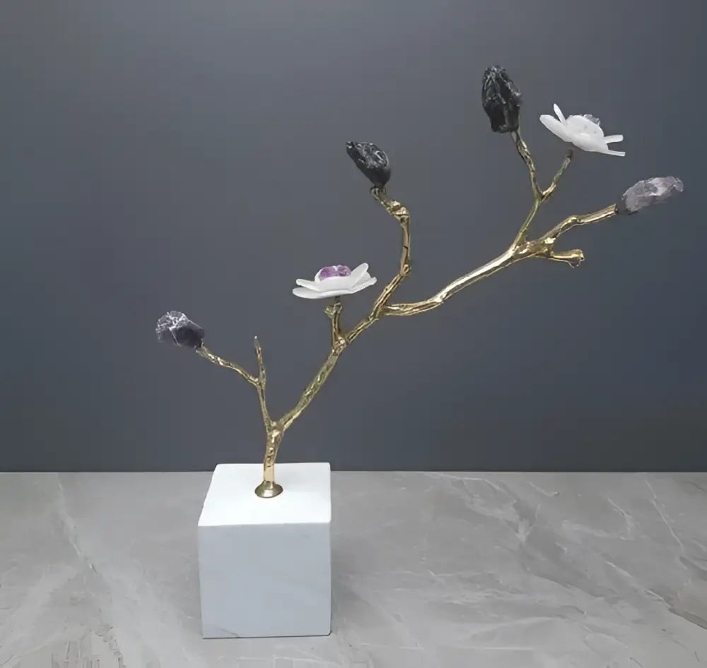 Gold Crystal Tree Sculpture