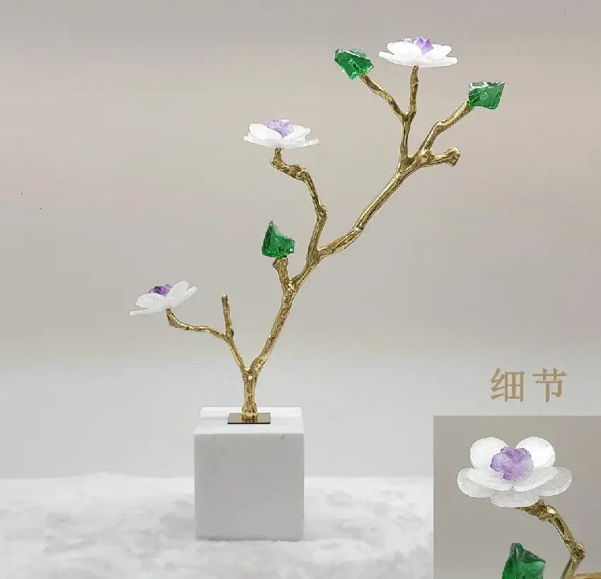 Gold Crystal Tree Sculpture