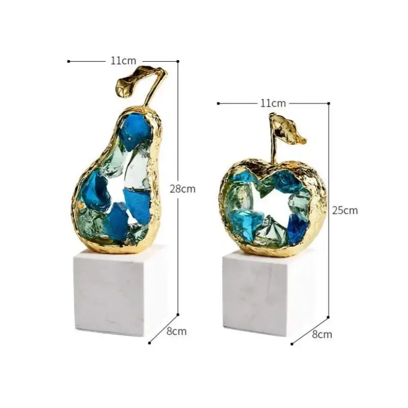 Glass Crystal Fruit Set