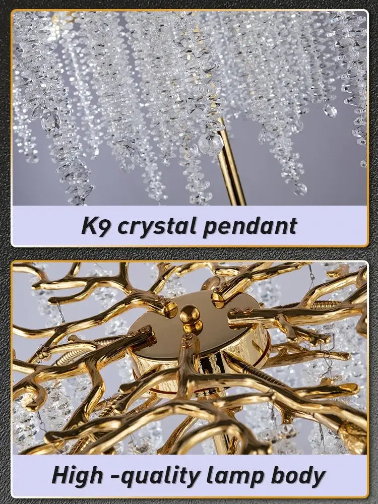 Gold Crystal LED Floor Lamp