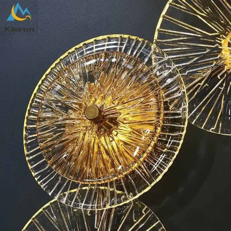 Gold Crystal LED 9-Head Wall Sconce