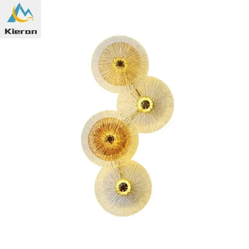 Gold Crystal LED 9-Head Wall Sconce