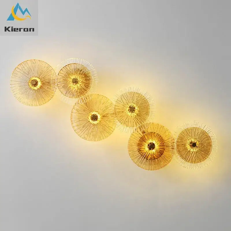 Gold Crystal LED 9-Head Wall Sconce