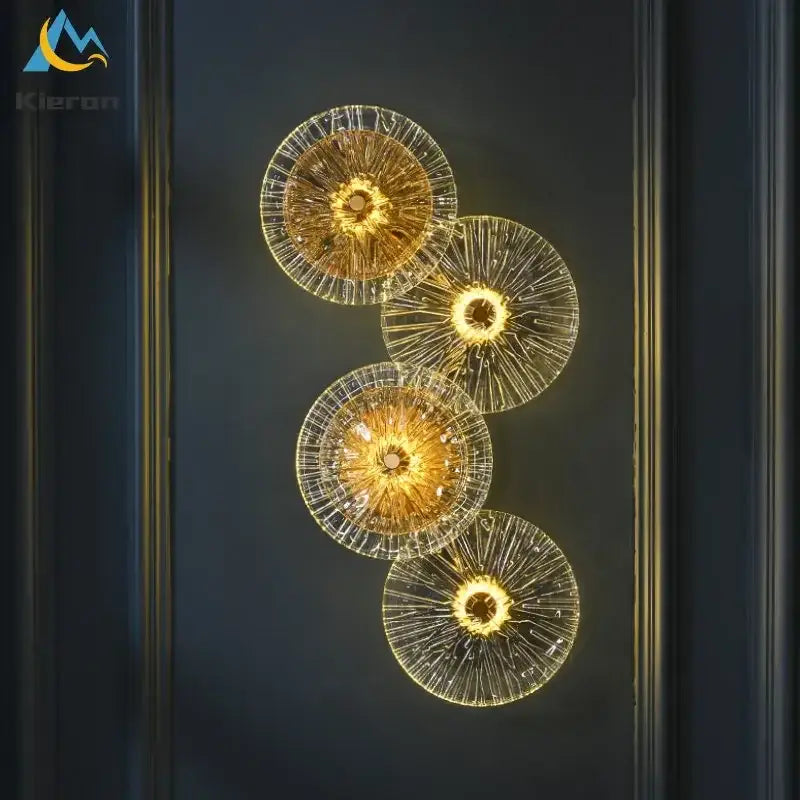 Gold Crystal LED 9-Head Wall Sconce
