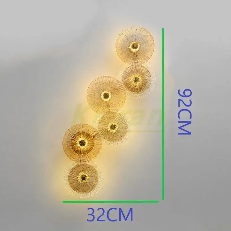 Gold Crystal LED 9-Head Wall Sconce