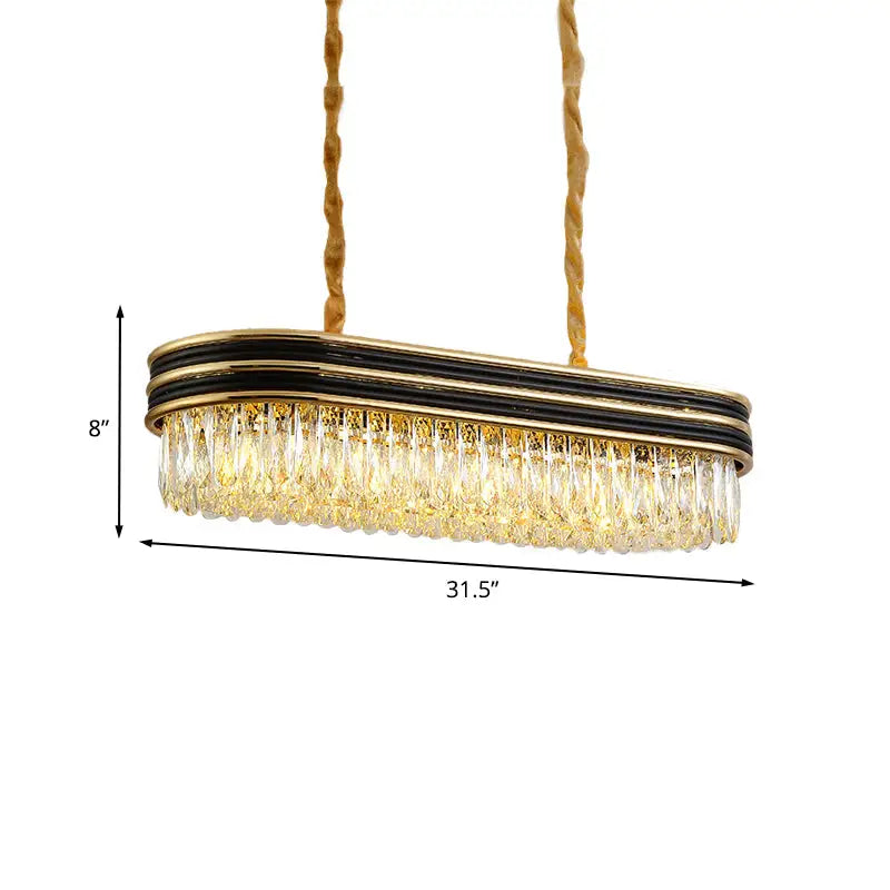 Black Gold Crystal Pendant Oblong Shape