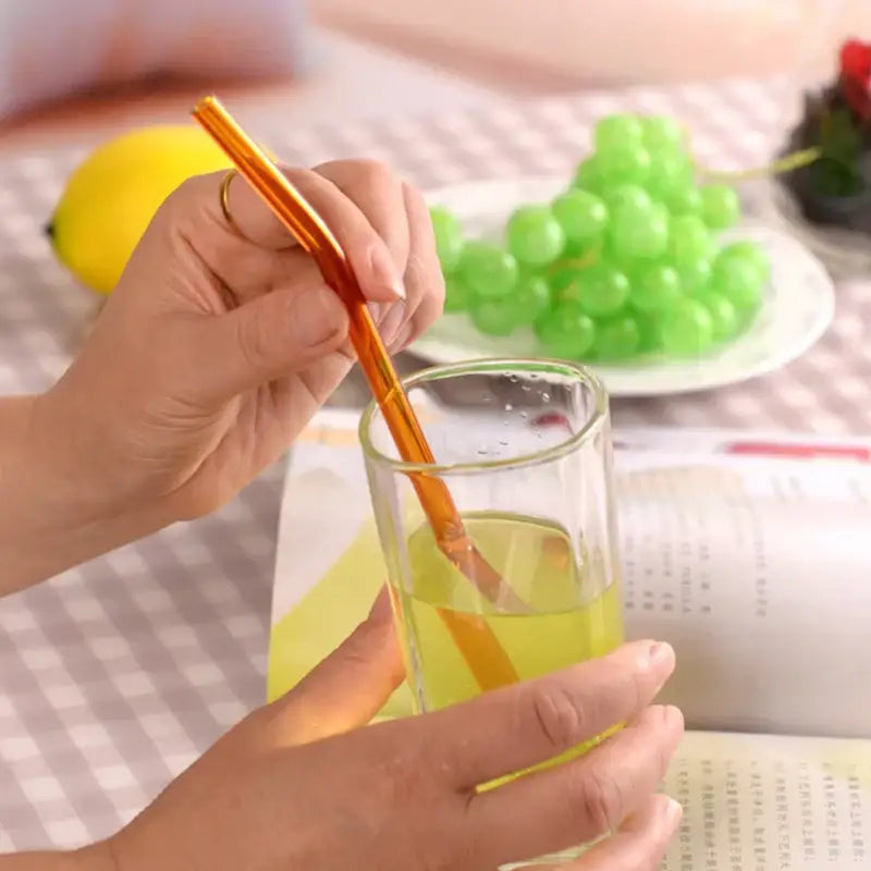 Amber Glass Drinking Straw