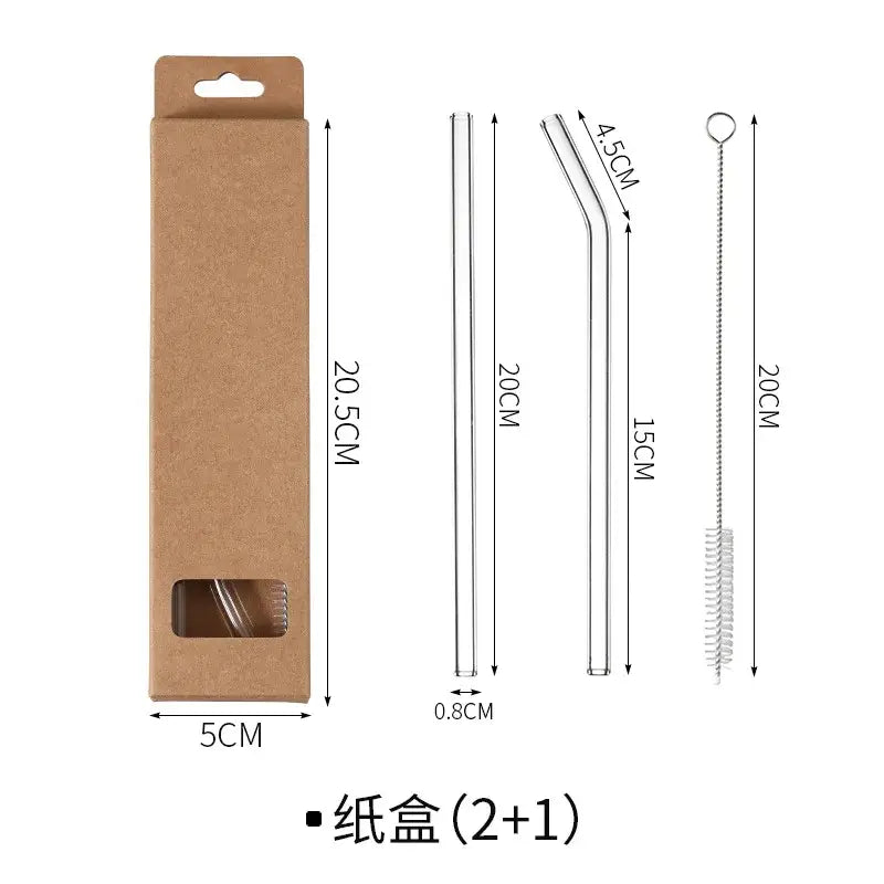 Clear Glass Drinking Straws