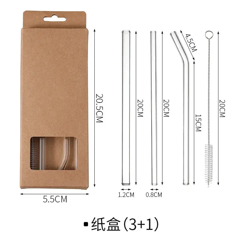 Clear Glass Drinking Straws