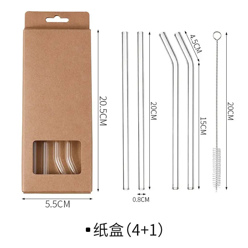 Clear Glass Drinking Straws