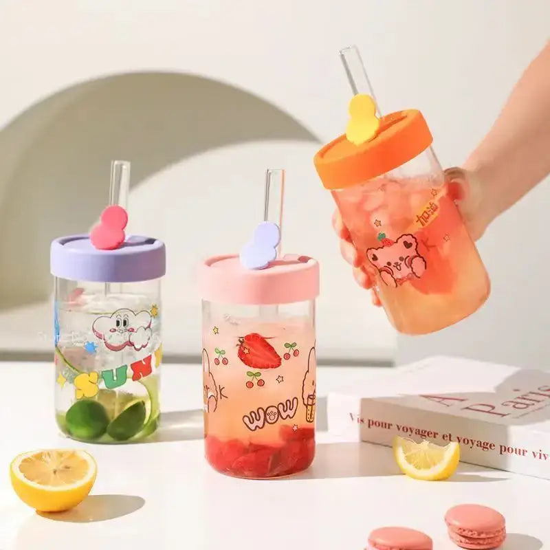 Pink Orange Cartoon Glass
